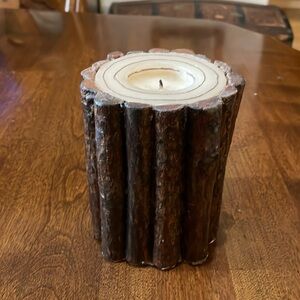 Rustic Log Candle
